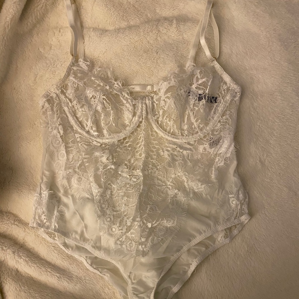 M Boutique White Lace Bodysuit